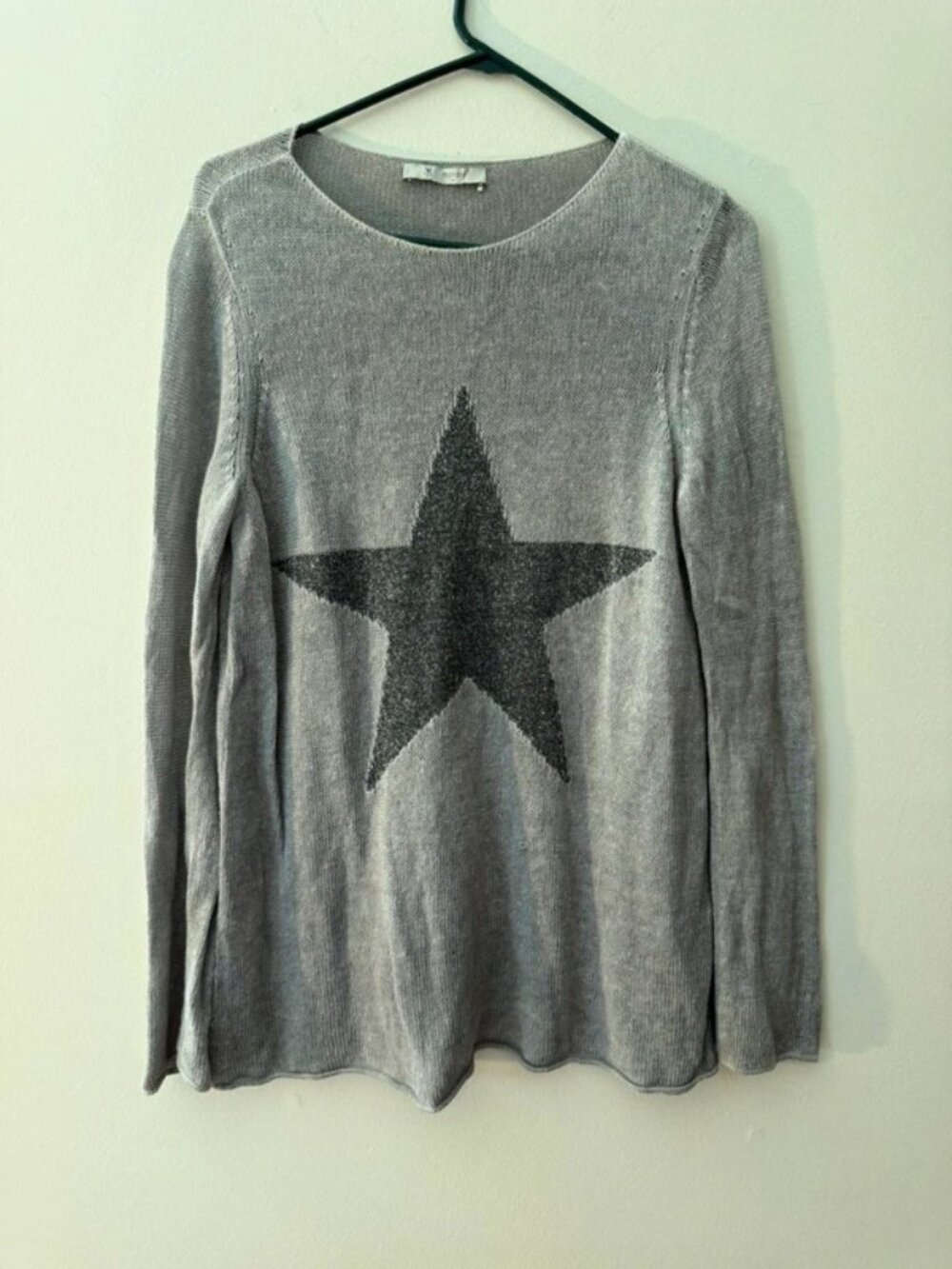 Monari Italy Star Sweater – Soft Gray Knit